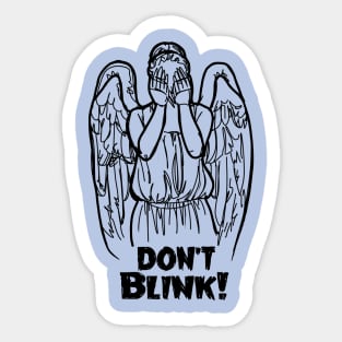 Don't Blink Winking Angel Bad Line Art Sticker